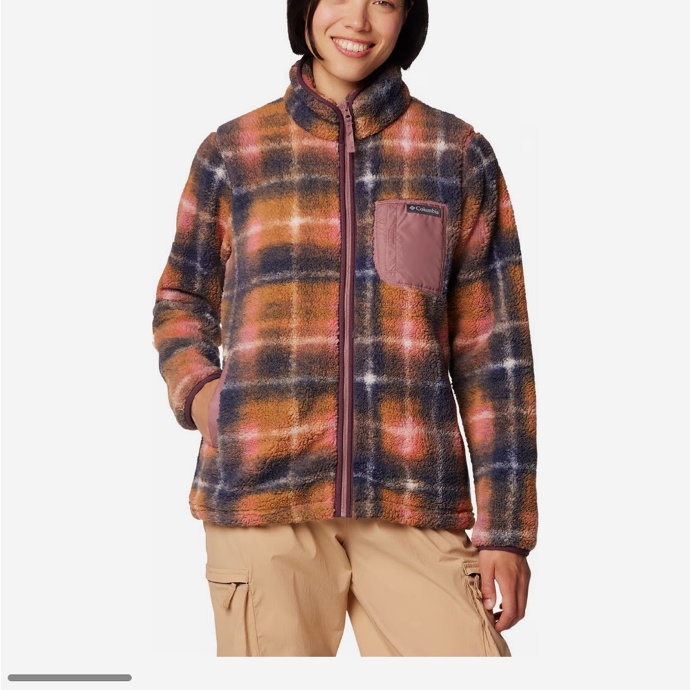Columbia Multicolor Plaid Teddy Jacket